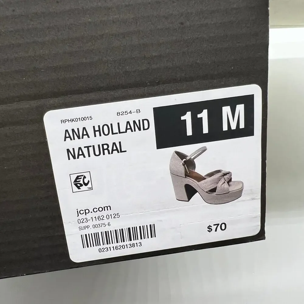 a.n.a Womens Holland Heeled Sandals Cream Natural Color Size 11M
